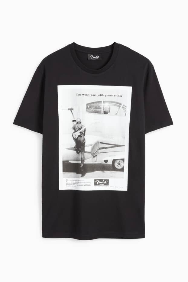 Herren - T-Shirt - Regular Fit - Fender - schwarz