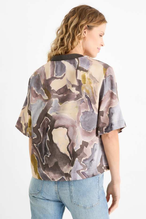 Damen - Bluse - gemustert - beige