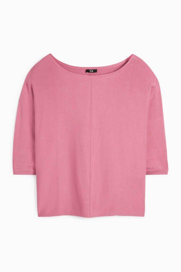 Women - Fine knit jumper - pink