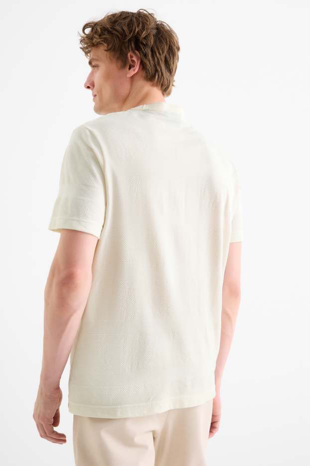 Bărbați - Tricou - regular fit - structurat - bej deschis