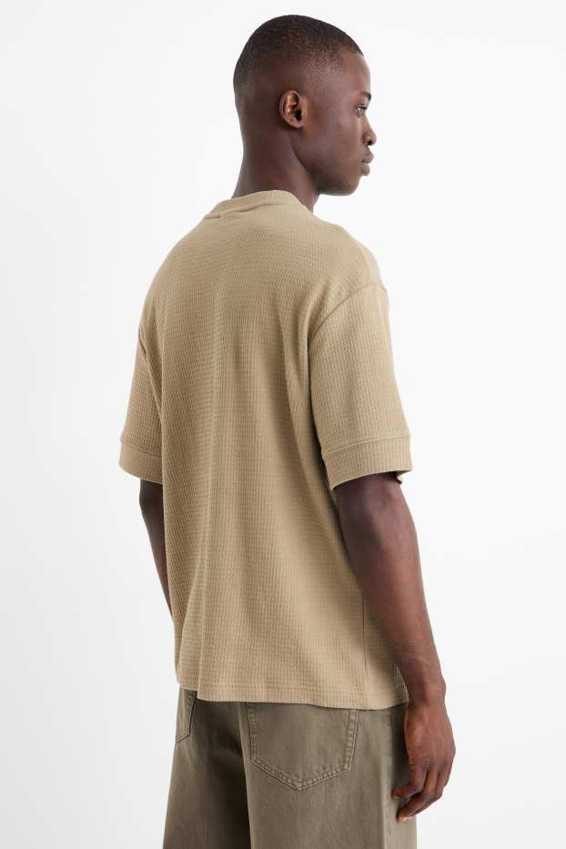 Herren - T-Shirt - Relaxed Fit - strukturiert - hellgrün