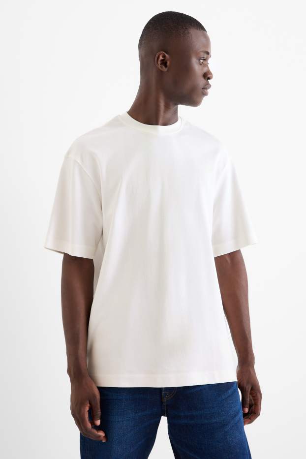 Hommes - Lot de 2 - T-shirts - relaxed fit - noir / blanc
