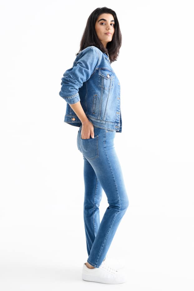 Kobiety - Straight jeans - wysoki stan - LYCRA® - dżins-jasnoniebieski