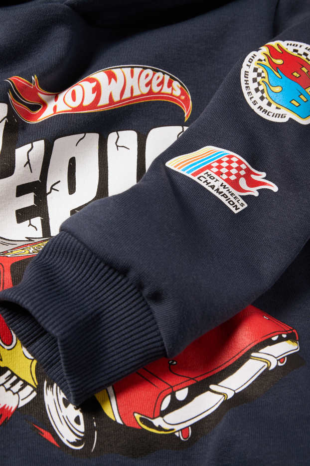 Bambini - Hot Wheels - felpa con cappuccio - blu scuro