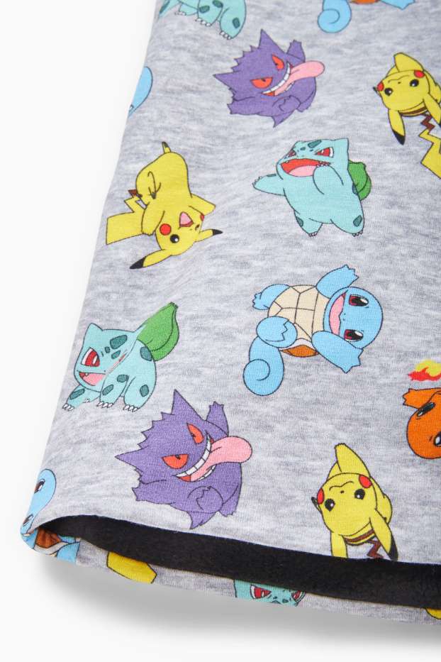 Kinder Buben - Pokémon - Loop Schal - hellgrau-melange