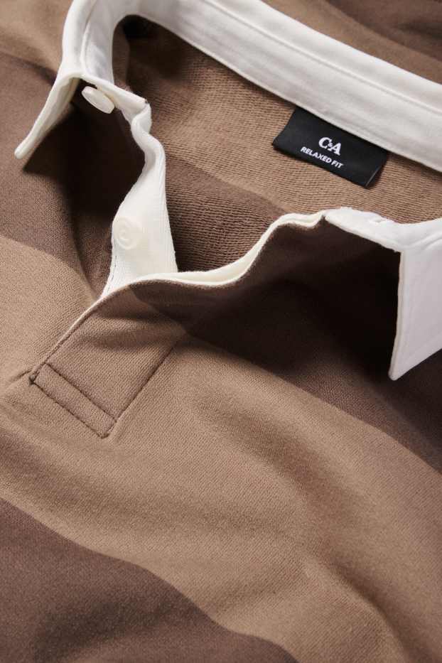 Herren - Poloshirt - Relaxed Fit - gestreift - braun