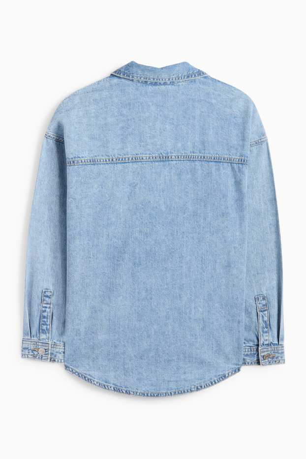 Kinder Mädchen - Jeansbluse - helljeansblau