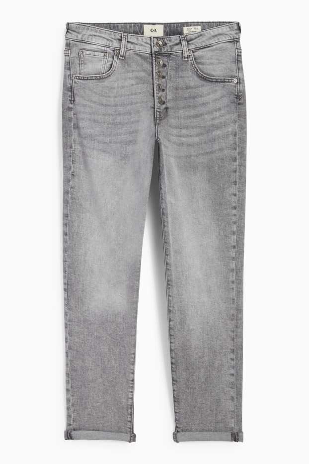 Damen - Boyfriend Jeans - Mid Waist - helljeansgrau