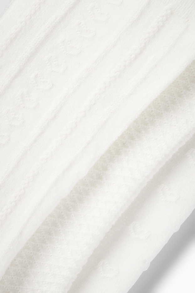 Baby Mädchen - Multipack 3er - Baby-Strumpfhose - strukturiert - weiss