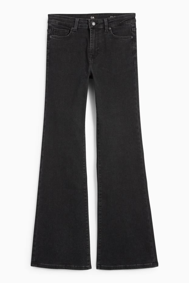 Damen - Flared Jeans - Mid Waist - LYCRA® - dunkeljeansgrau