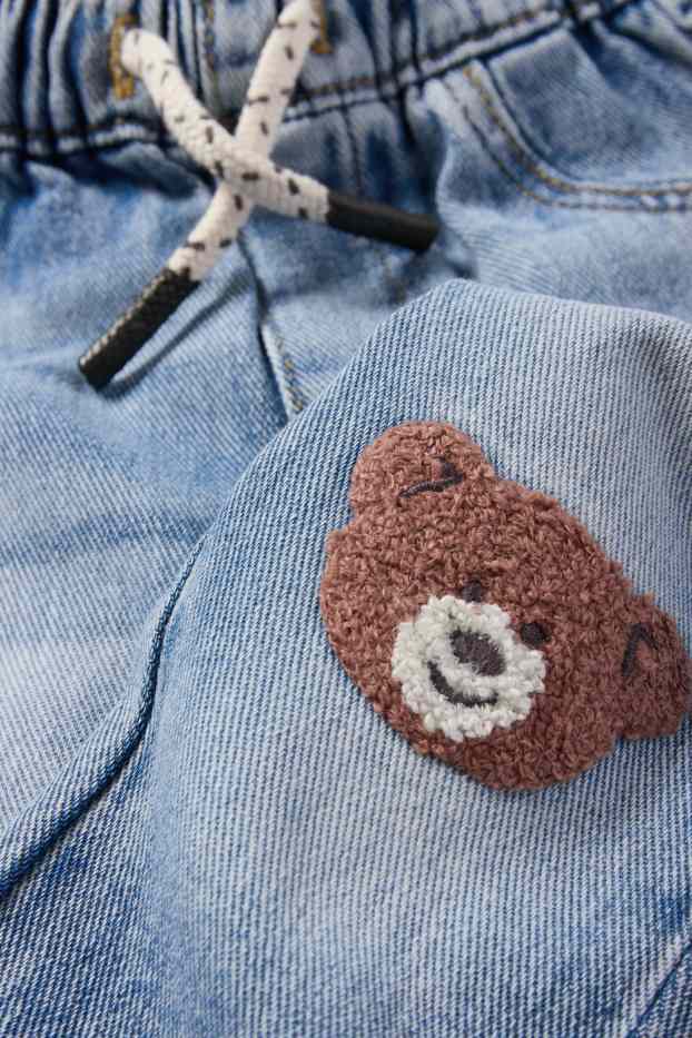 Bebeluși - băieți - Ursuleți - jeans bebeluși - denim-albastru deschis
