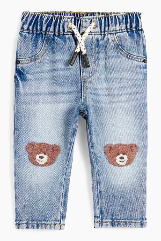 Bebeluși - băieți - Ursuleți - jeans bebeluși - denim-albastru deschis