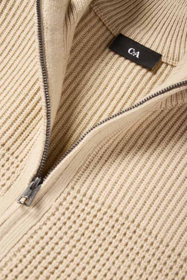 Uomo - Cardigan - tramato - beige