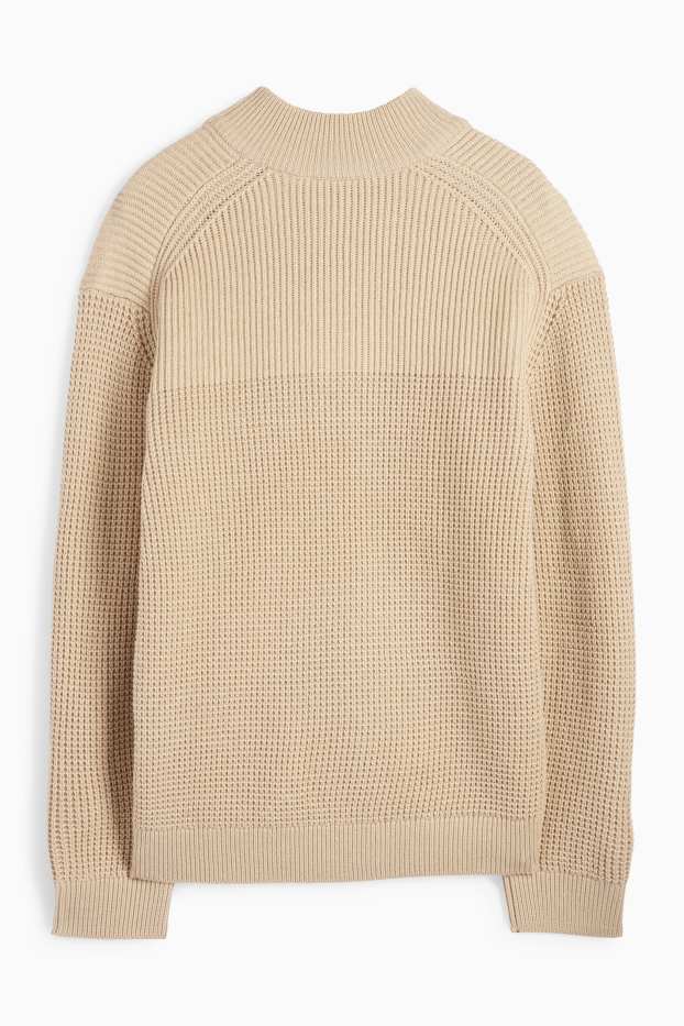 Uomo - Cardigan - tramato - beige