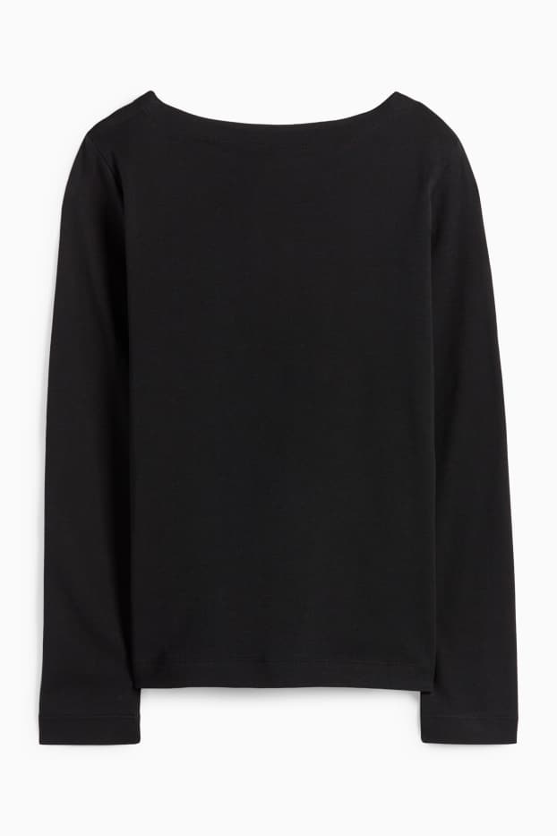 Women - Long sleeve top - regular fit - black