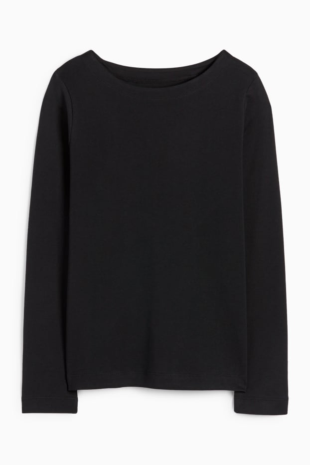 Women - Long sleeve top - regular fit - black