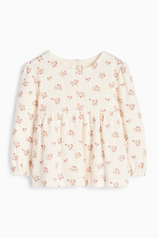 Neonate - Fiorellini - completo per neonate - 3 pezzi - beige chiaro