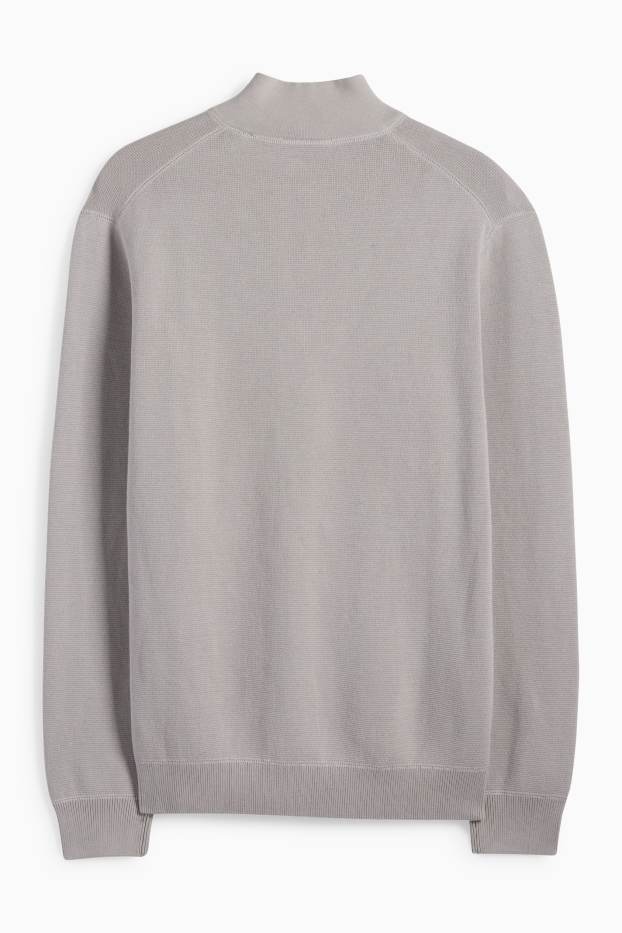 Hommes - Pull - finition texturée - gris clair