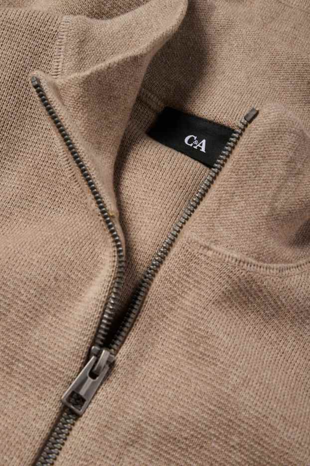 Hommes - Pull - finition texturée - beige chiné