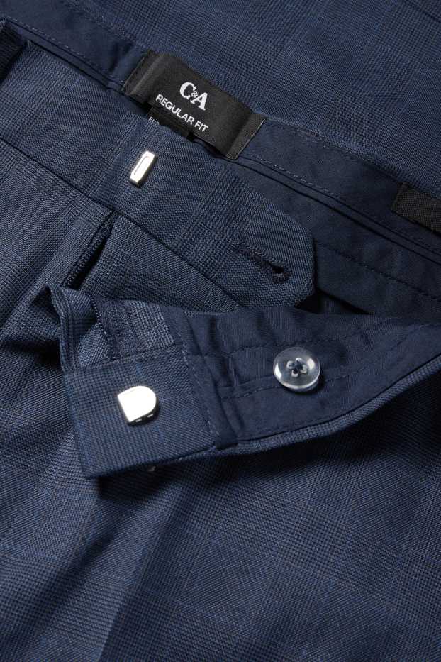Men - Mix & match suit trousers - regular fit - check - dark blue
