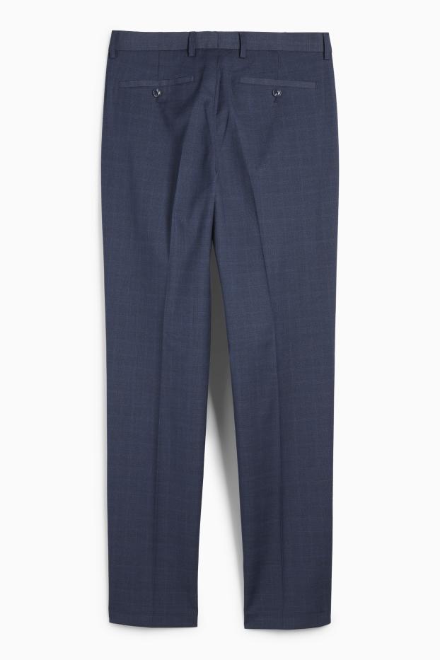 Men - Mix & match suit trousers - regular fit - check - dark blue