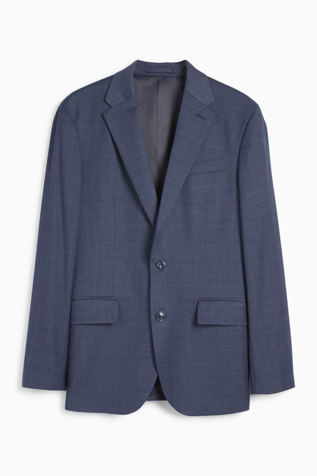 Men - Mix & match tailored jacket - regular fit - Flex - check - dark blue