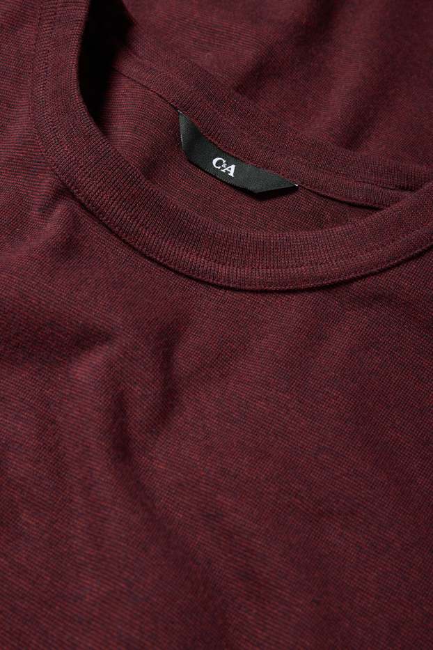 Herren - Langarmshirt - bordeaux