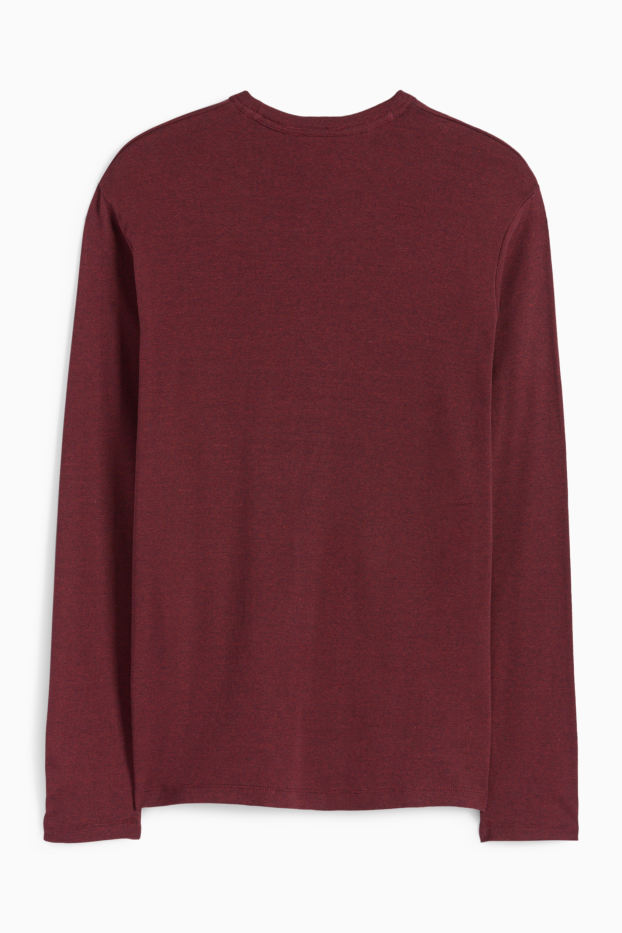 Herren - Langarmshirt - bordeaux