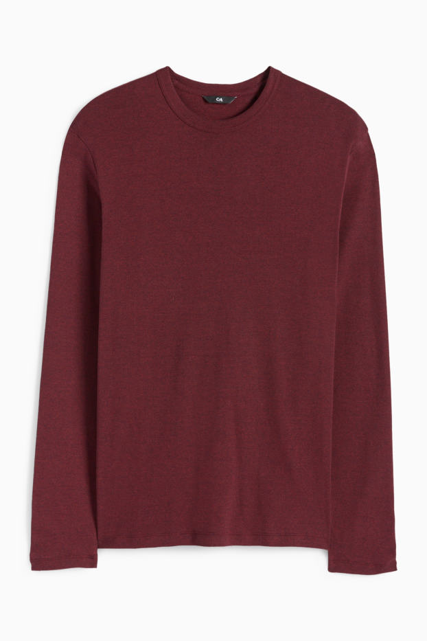 Herren - Langarmshirt - bordeaux