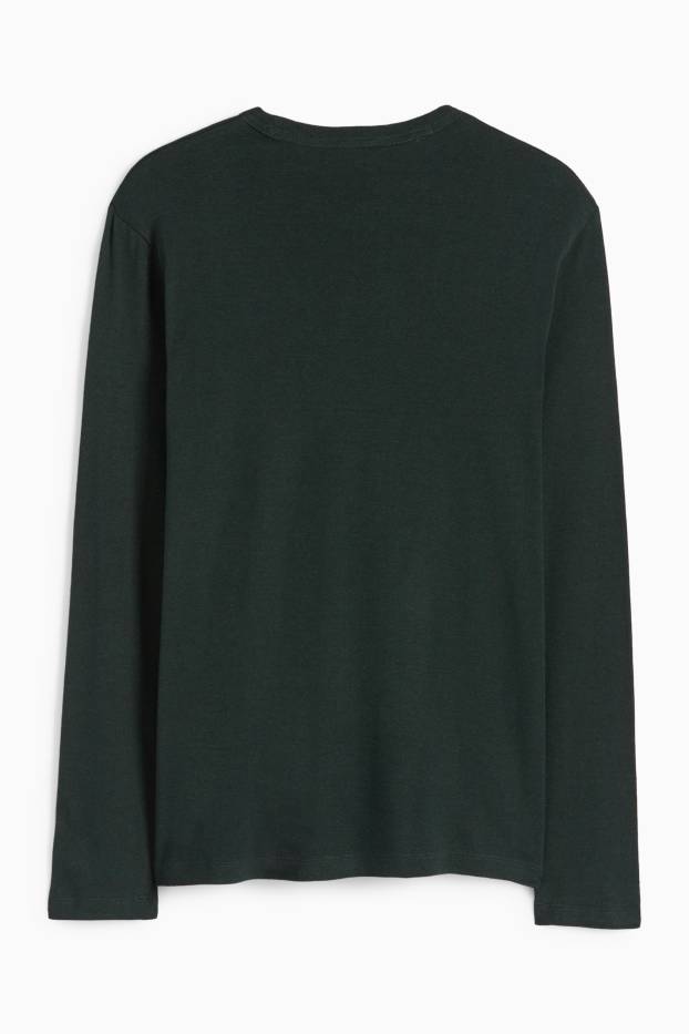 Uomo - Maglia a maniche lunghe - verde scuro