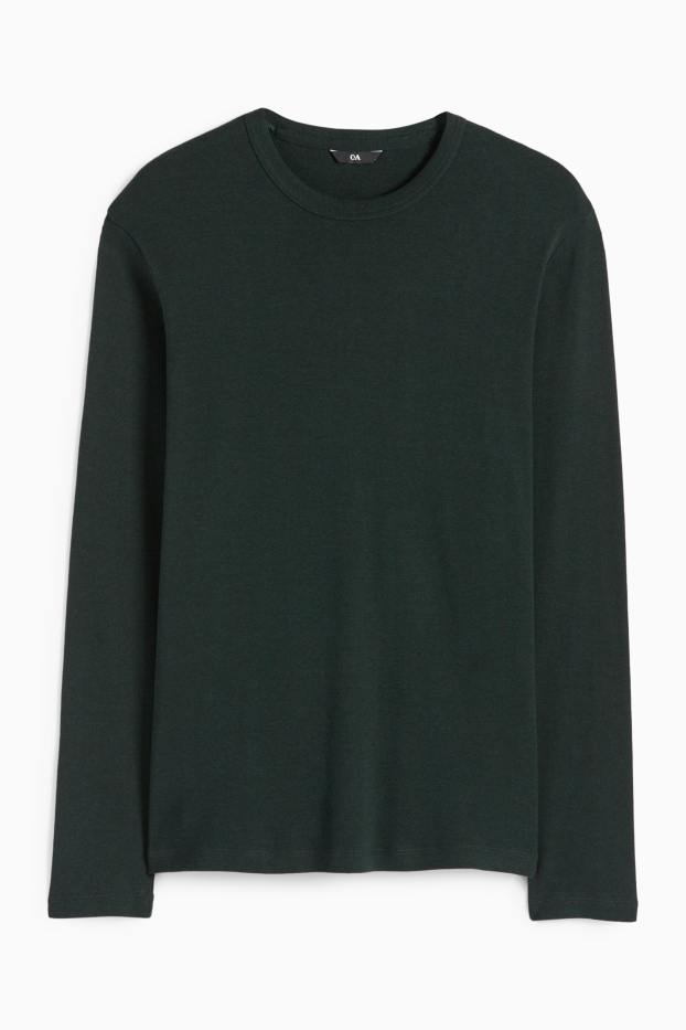 Uomo - Maglia a maniche lunghe - verde scuro