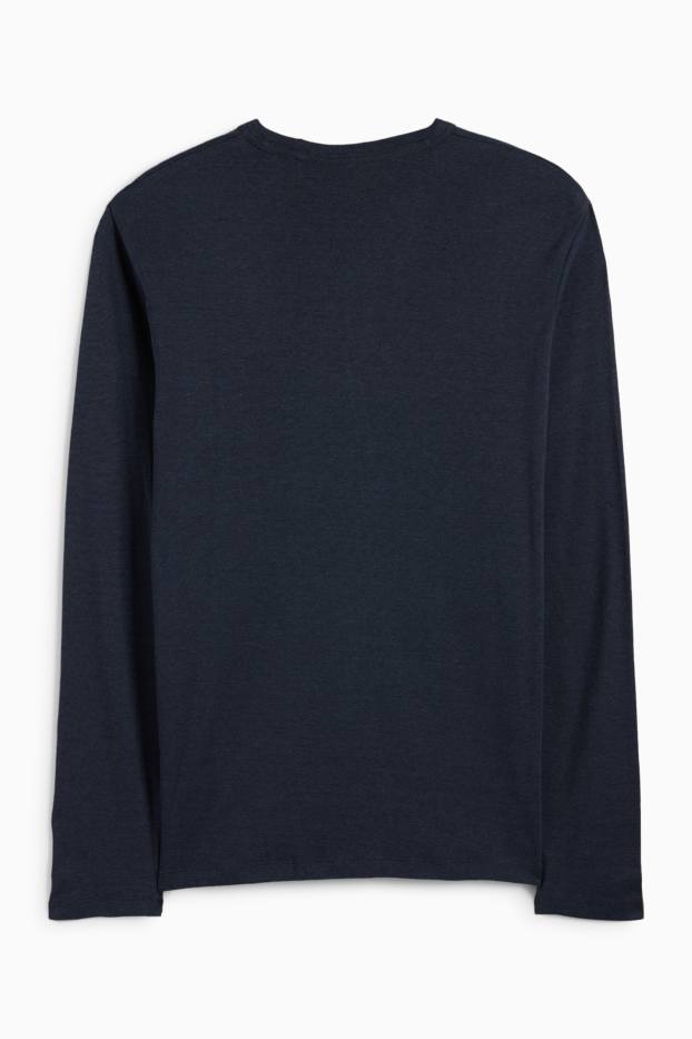 Herren - Langarmshirt - dunkelblau