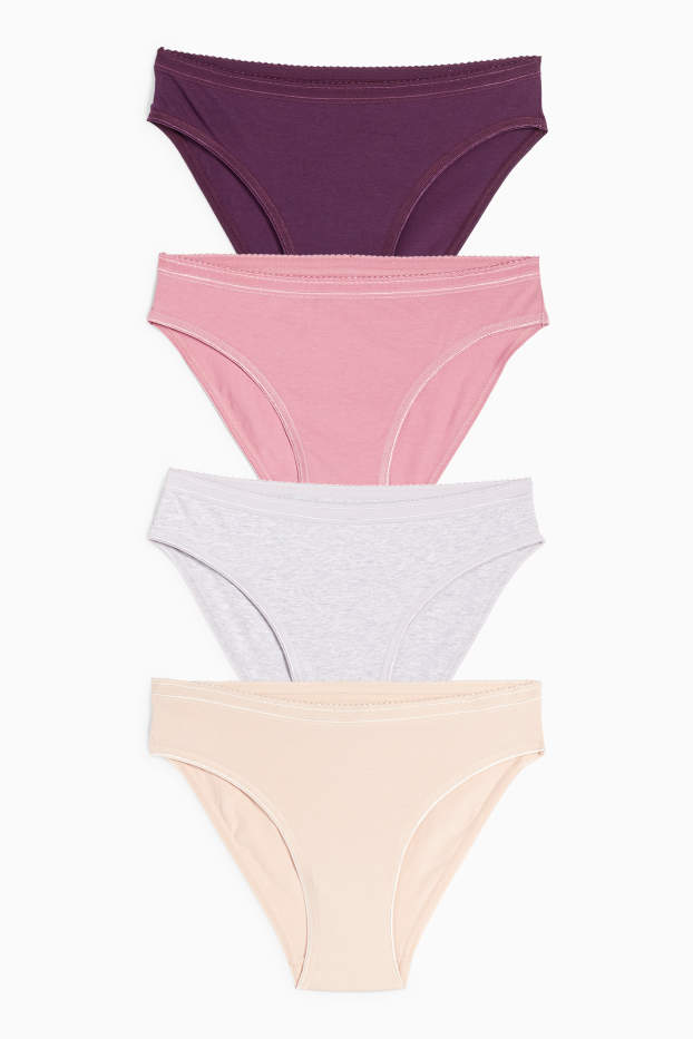 Dames - Set van 4 - slip - donker rose