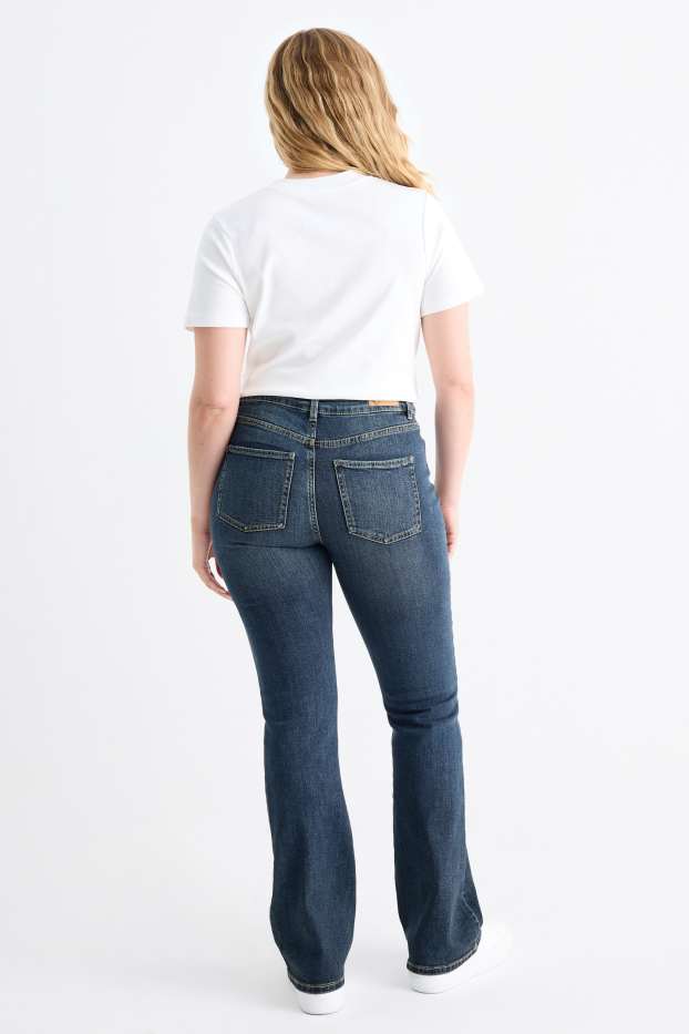 Femmes - Jean bootcut - high waist - jean bleu foncé