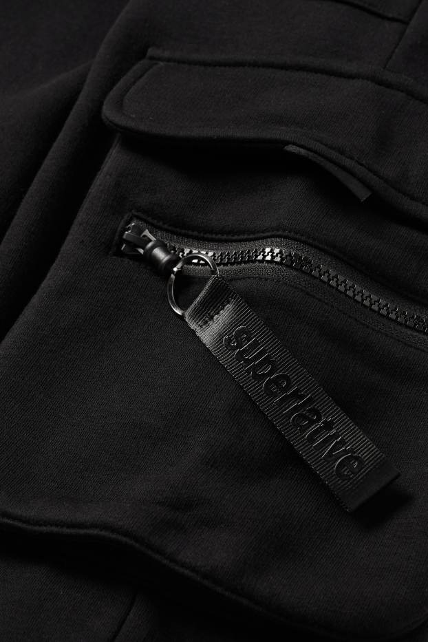 Herren - Cargo-Jogginghose - schwarz