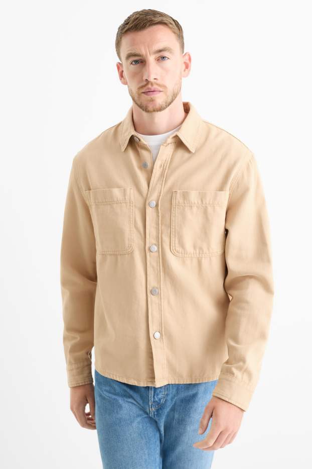Hombre - Camisa vaquera - relaxed fit - Kent - beis