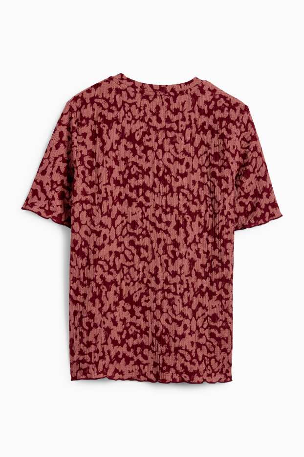 Femmes - T-shirt - regular fit - imprimé léopard - rouge foncé