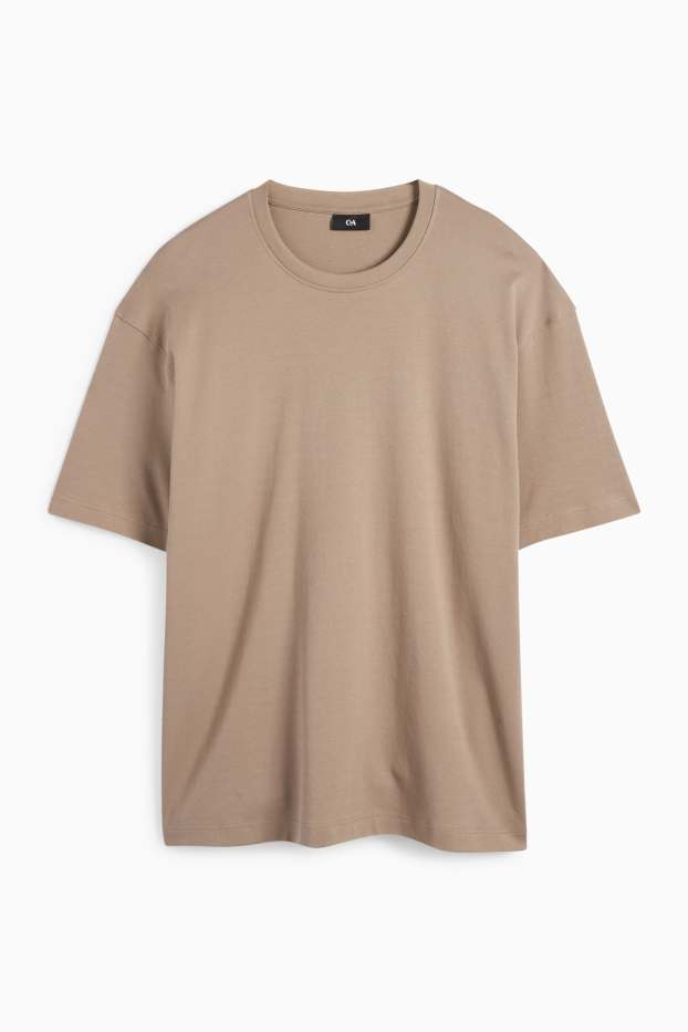 Uomo - T-shirt - relaxed fit - tortora