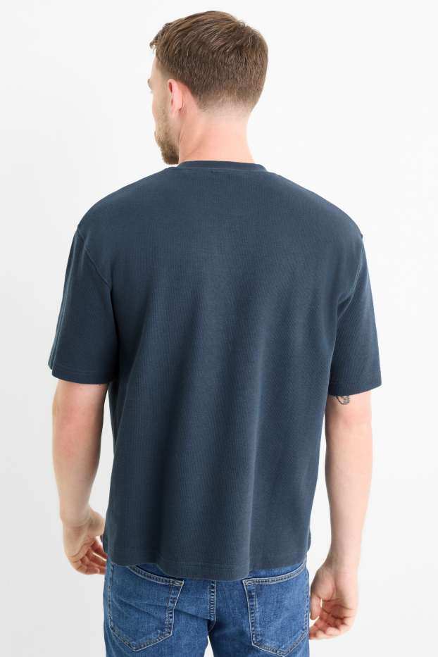 Heren - T-shirt - relaxed fit - donkerblauw