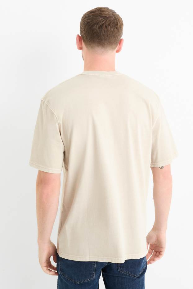 Uomo - T-shirt - relaxed fit - beige chiaro