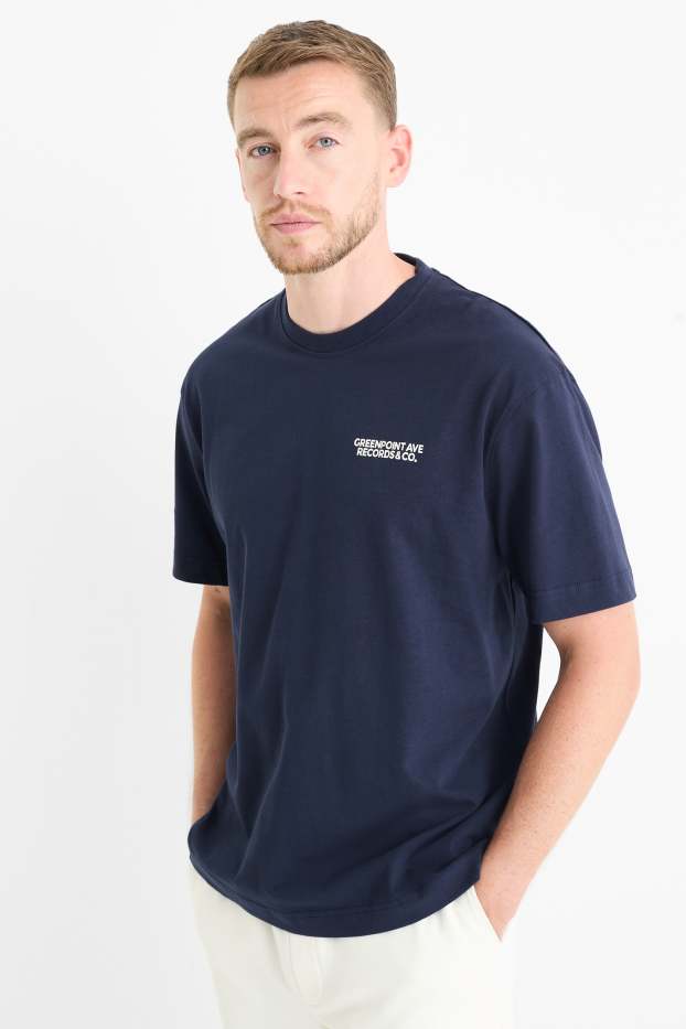 Uomo - T-shirt - relaxed fit - blu scuro