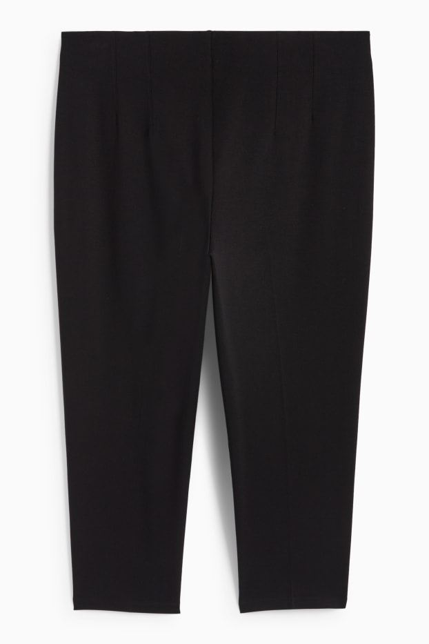Kobiety - Spodnie materiałowe - wysoki stan - slim fit - czarny