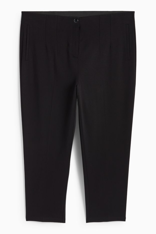 Kobiety - Spodnie materiałowe - wysoki stan - slim fit - czarny