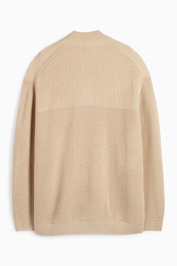 Uomo - Cardigan - tramato - beige