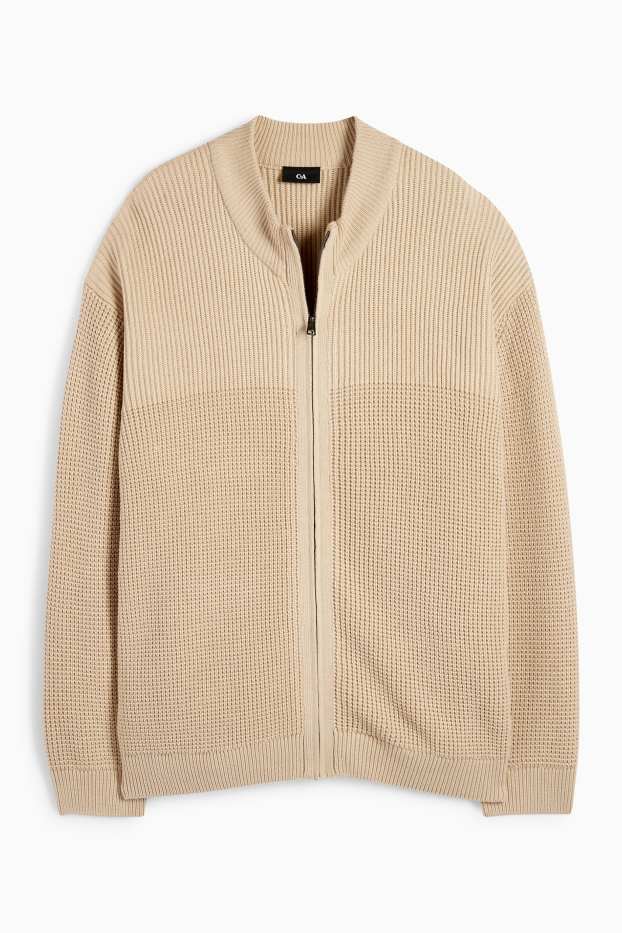 Uomo - Cardigan - tramato - beige