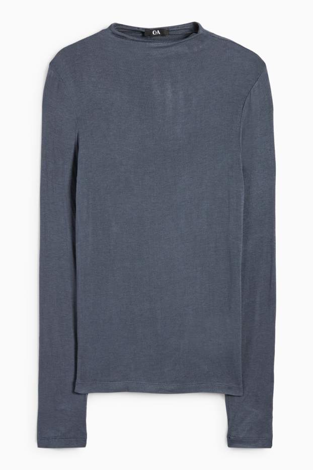 Dona - Samarreta de mànigues llargues - blau fosc