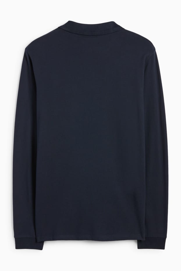 Pánské - Polokošile - slim fit - tmavomodrá