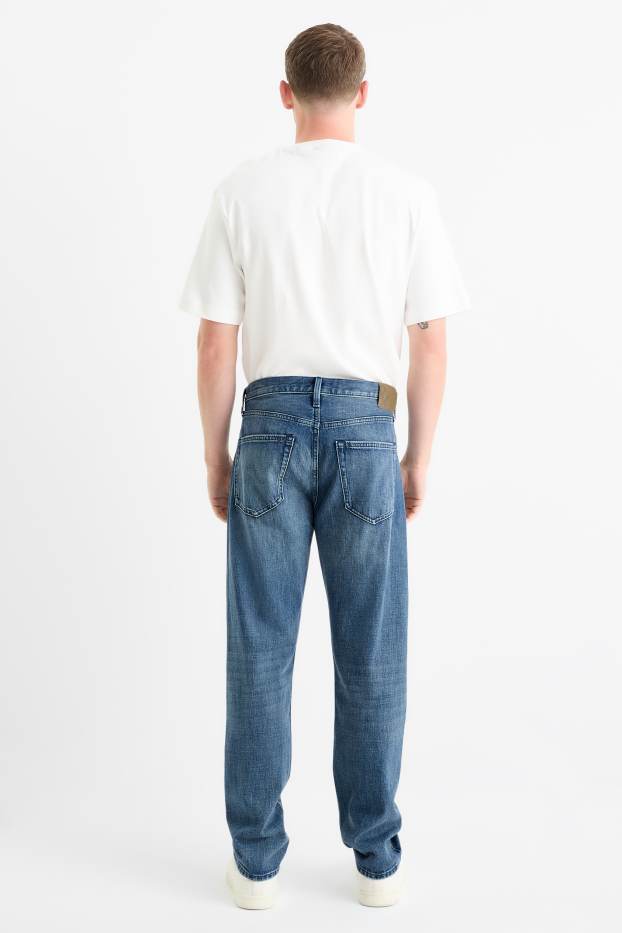 Herren - Regular Jeans mit Knopfleiste - jeansblau
