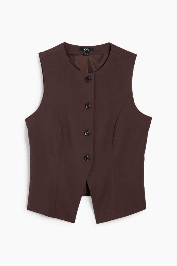 Damen - Weste - Tailored Fit - dunkelbraun