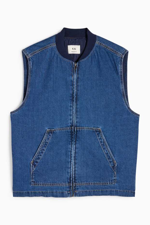 Herren - Jeans-Weste - gefüttert - jeansblau